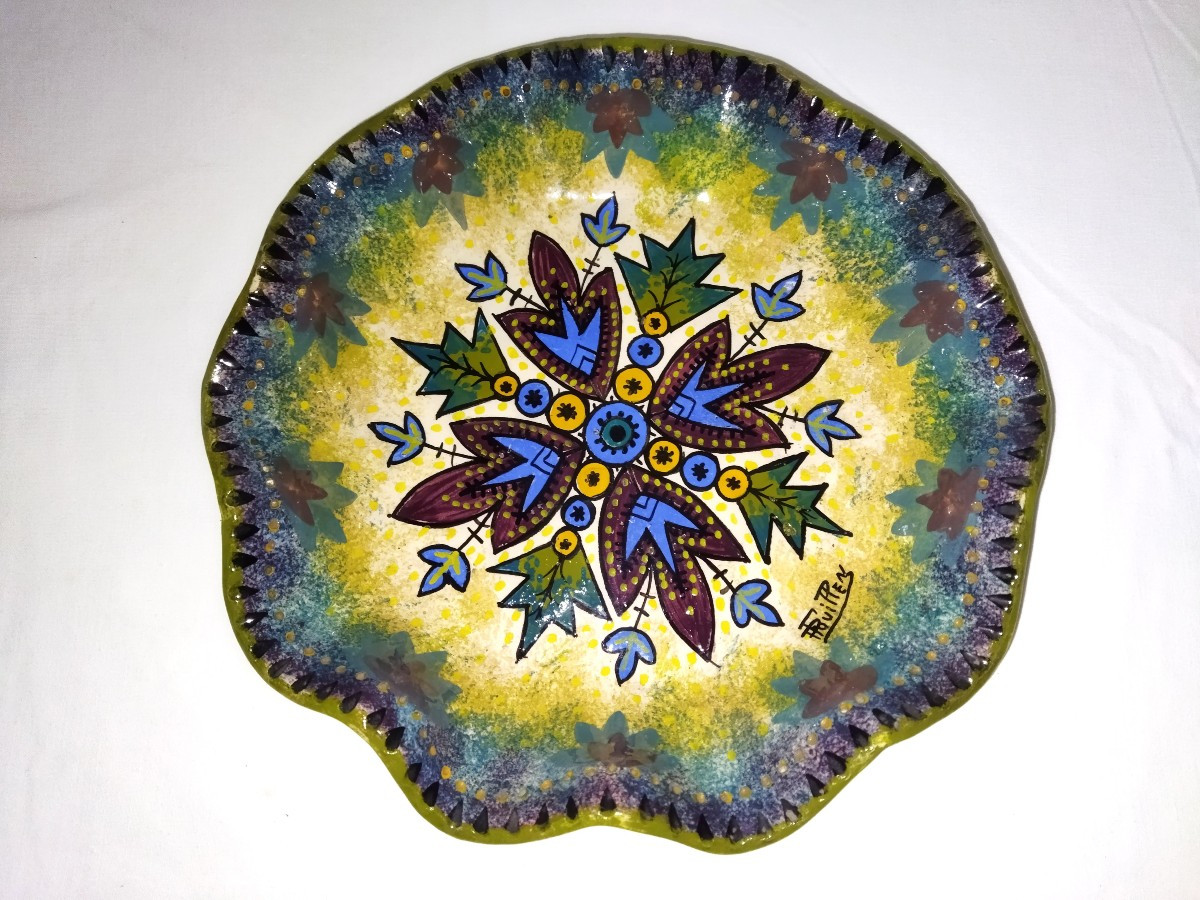 Fouillen Quimper Breton Ceramic Dish Stylized Floral Decor Collection