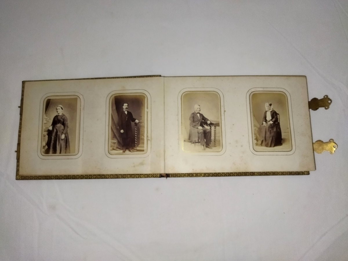 ALBUM Photos Cartes de Visite 100 documents Complet Fermoir laiton ouvragé Collection XIX-photo-2