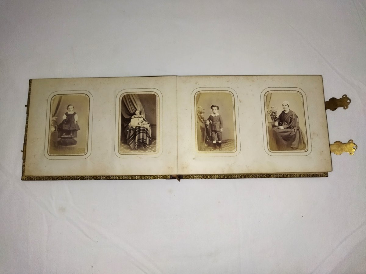ALBUM Photos Cartes de Visite 100 documents Complet Fermoir laiton ouvragé Collection XIX-photo-3