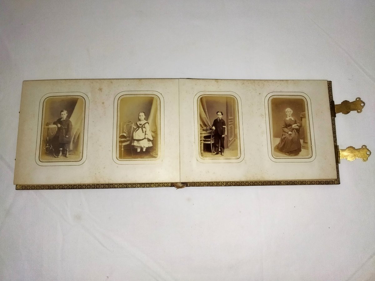 ALBUM Photos Cartes de Visite 100 documents Complet Fermoir laiton ouvragé Collection XIX-photo-5