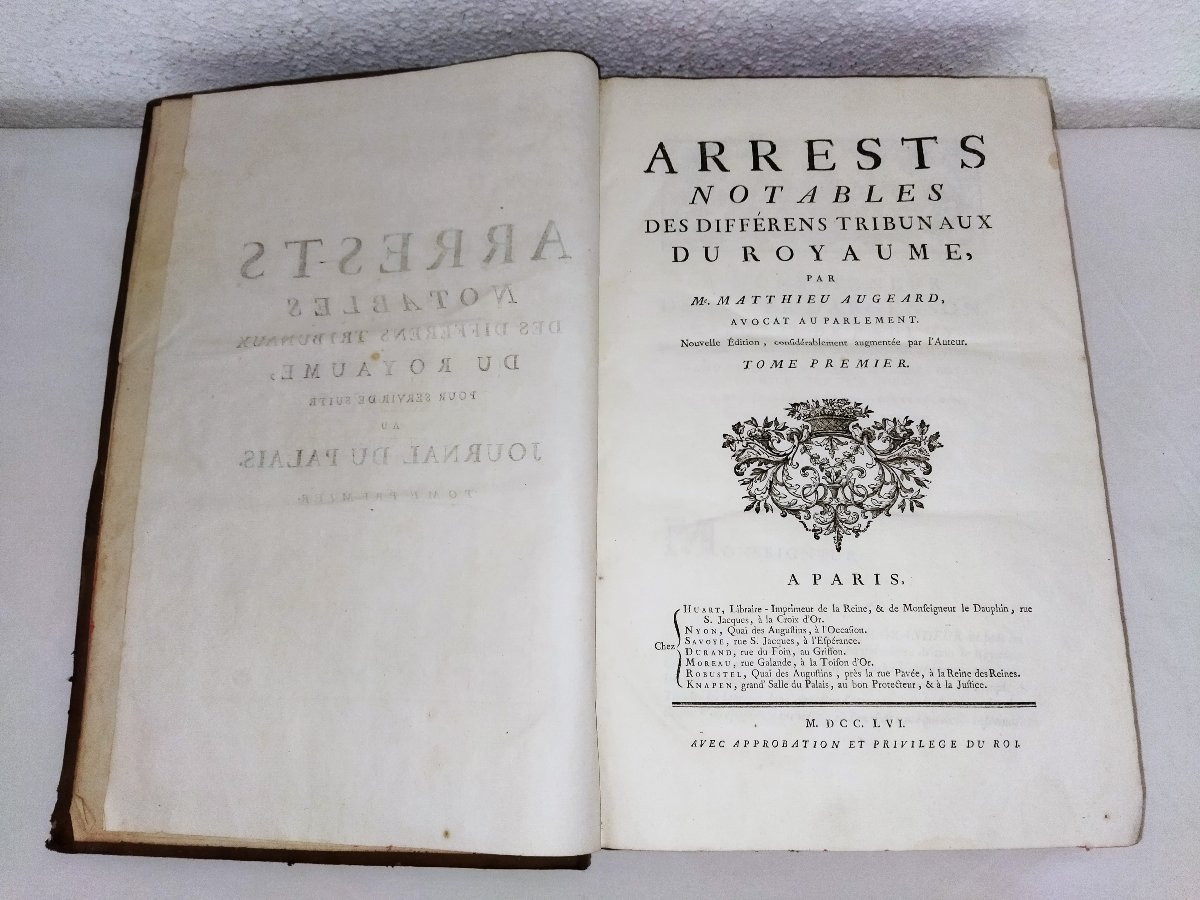 ARRESTS NOTABLES Tribunaux du Royaume Tome Ier PARIS 1756 Collection-photo-4