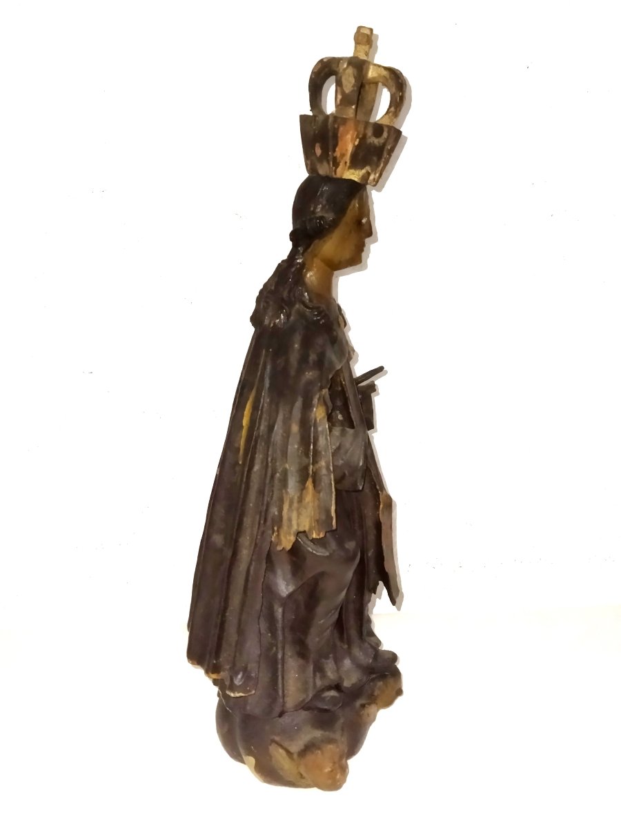 Religious Statue Ancient Carved Wood Iberian Peninsula Collection XVII-photo-2