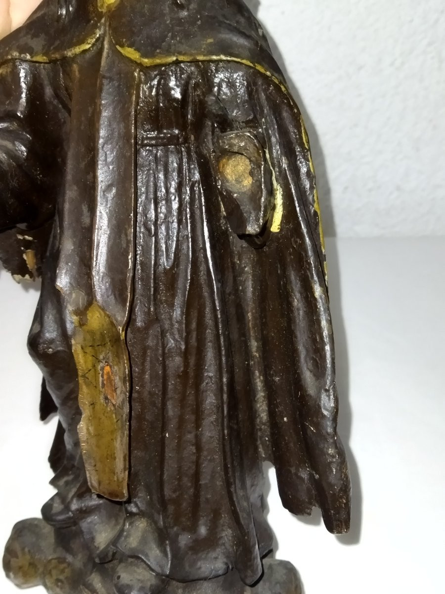Religious Statue Ancient Carved Wood Iberian Peninsula Collection XVII-photo-3