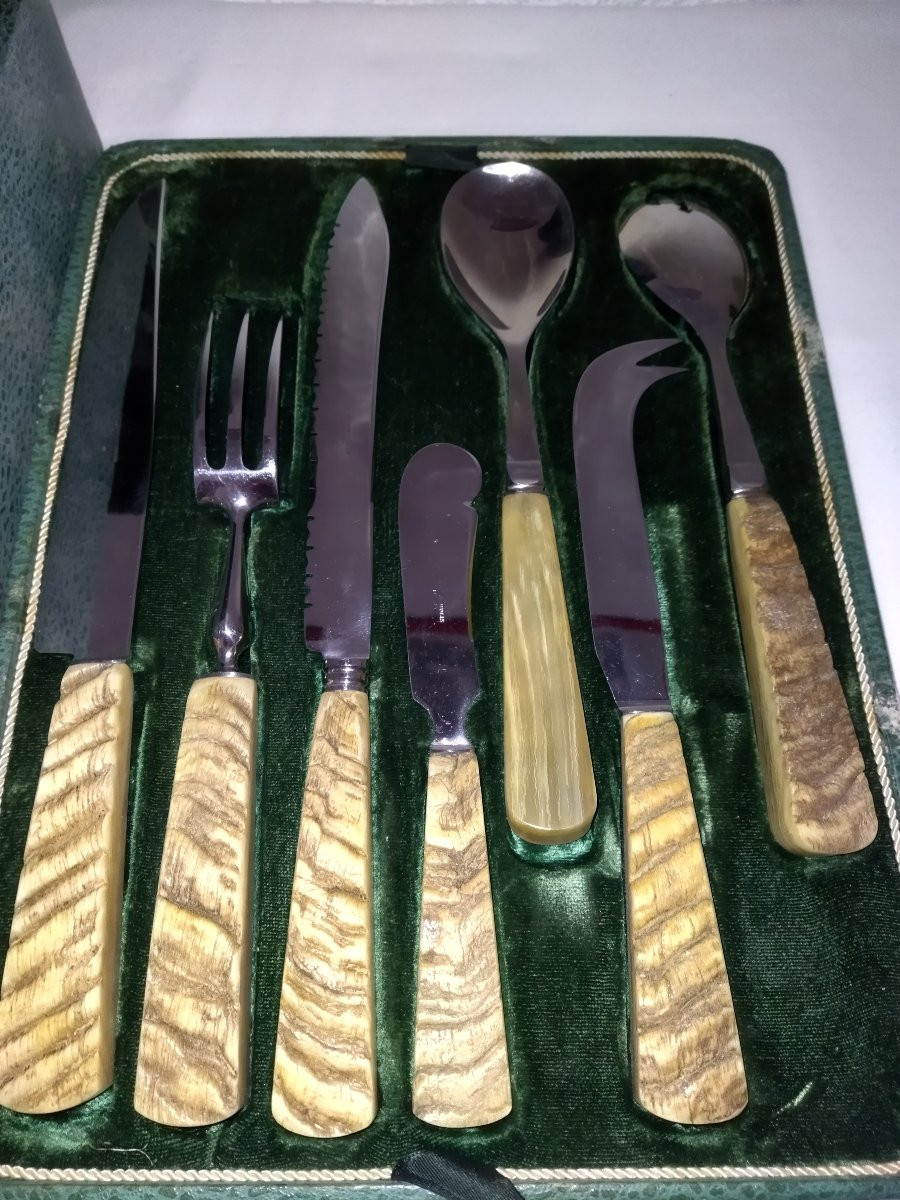 MÉNAGERE 31 Couverts Inox et Corne Coutellerie de Collection "THIERS" Art de la Table-photo-6