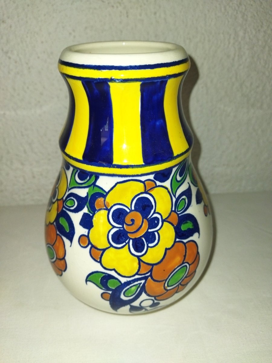 BOCH LA  LOUVIERE Petit vase ventru  Fabrication Belgique Collection ART DECO-photo-3