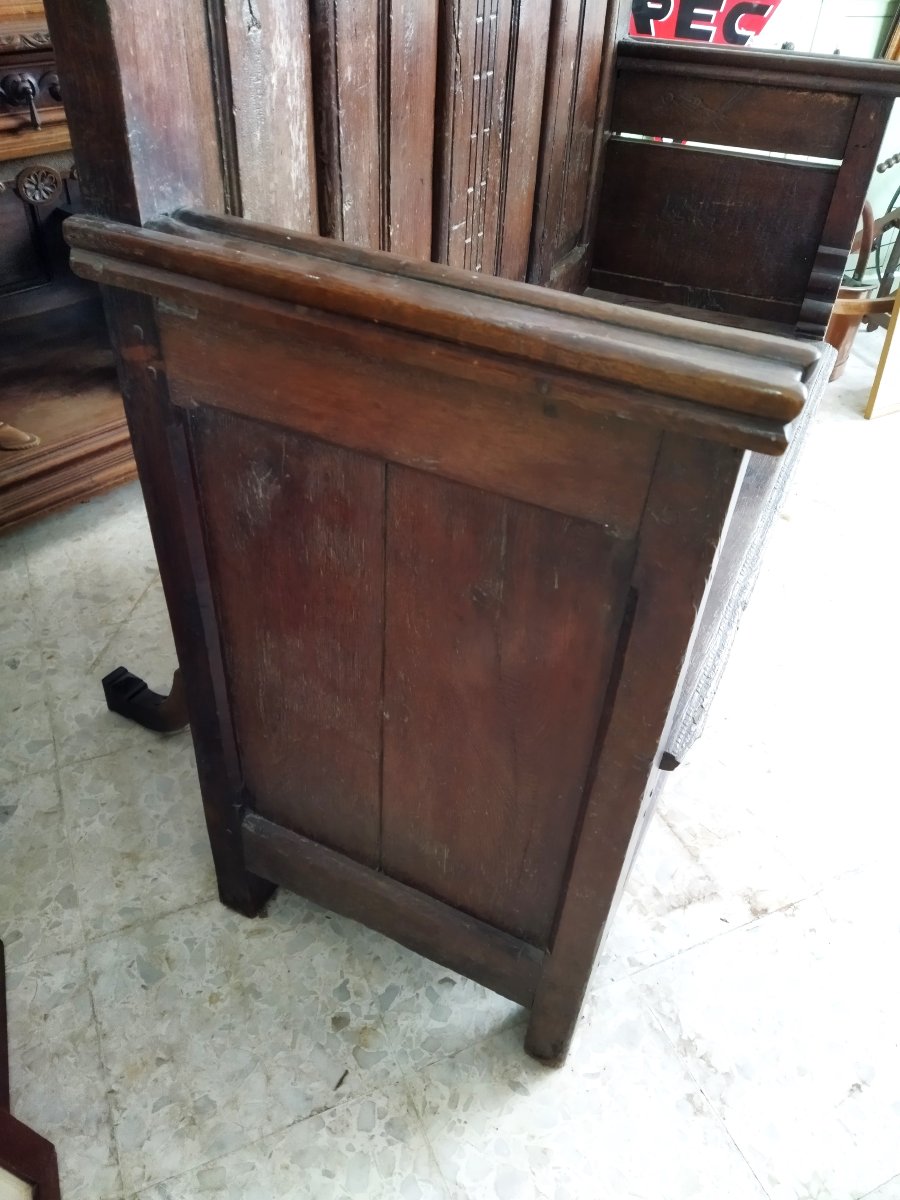 BANC COFFRE Ancien 2 Places en Bois massif -photo-2