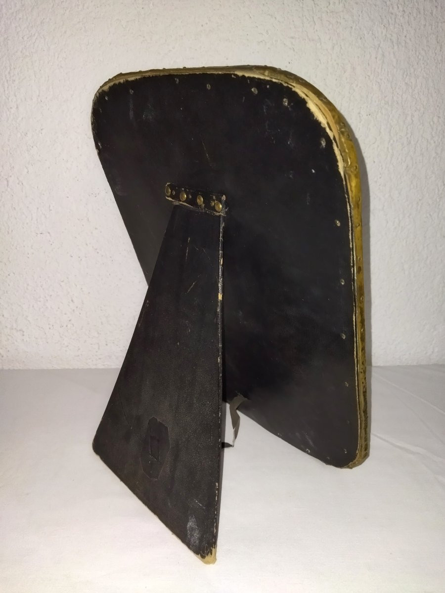 MILITARIA  MIROIR de Poilu Laiton Embouti Repoussé Artisanat de Tranchées Collection-photo-2