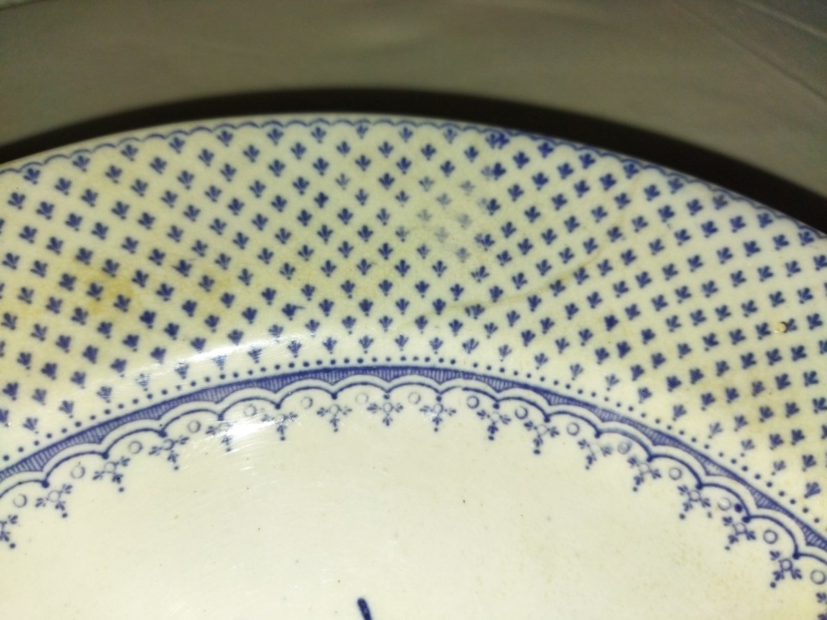 Ermine Border Set Of 8 English Flat Plates Floral Decor Lavender Blue-photo-5