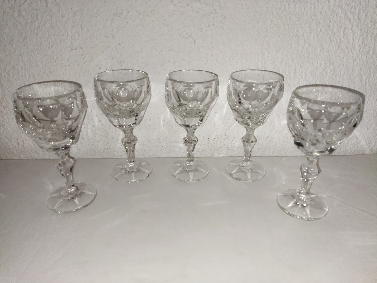 Villeroy & Boch 5 Footed Water Glasses Cut Crystal Table Art