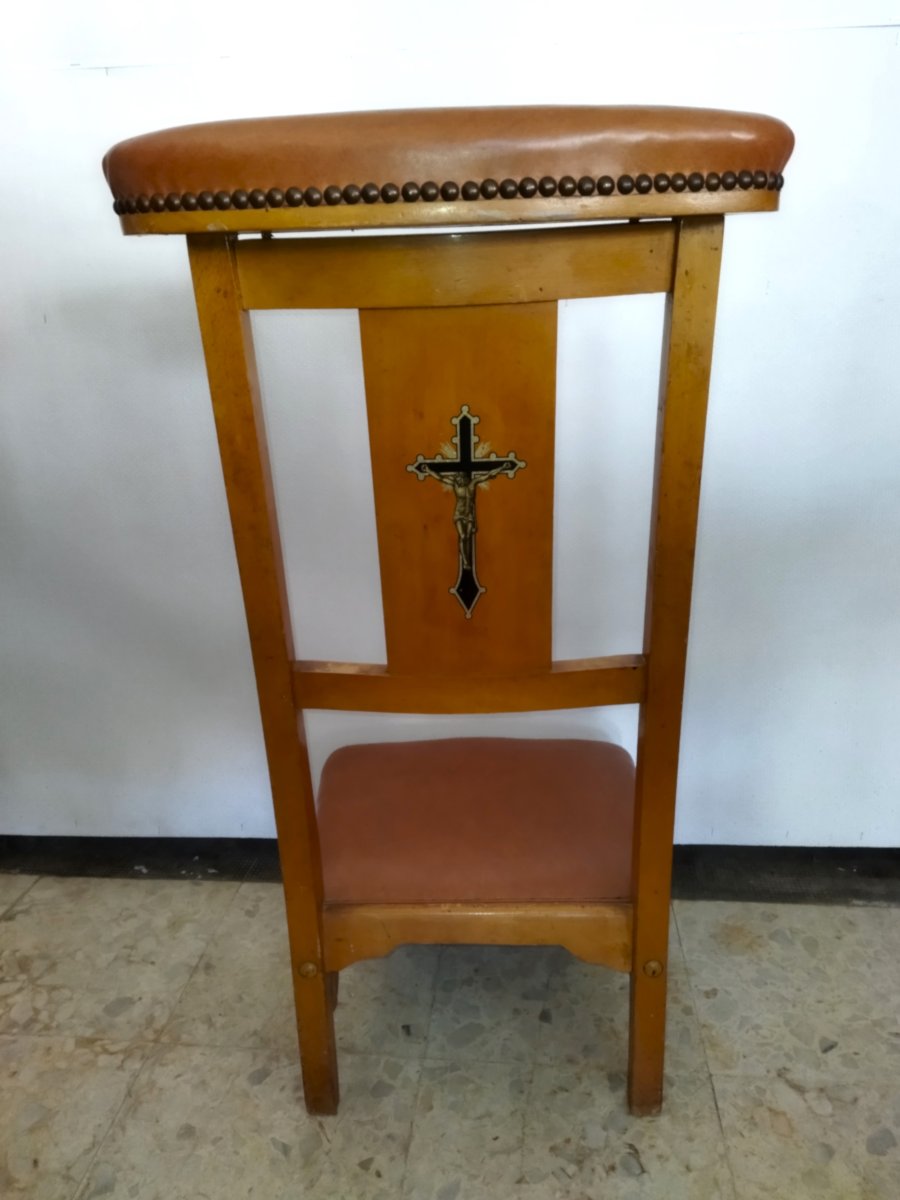 PRIE DIEU Ancien Bois massif Mobilier liturgique -photo-2