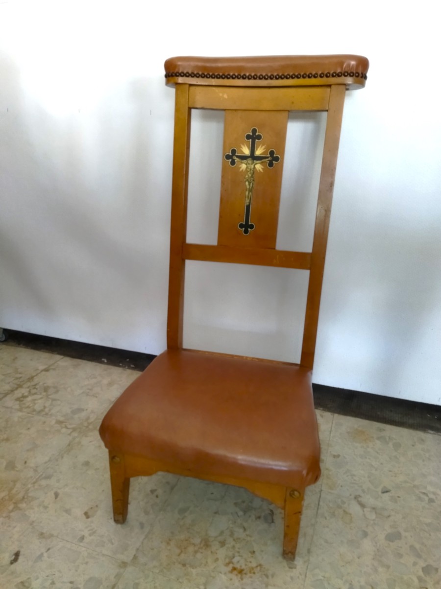 PRIE DIEU Ancien Bois massif Mobilier liturgique 
