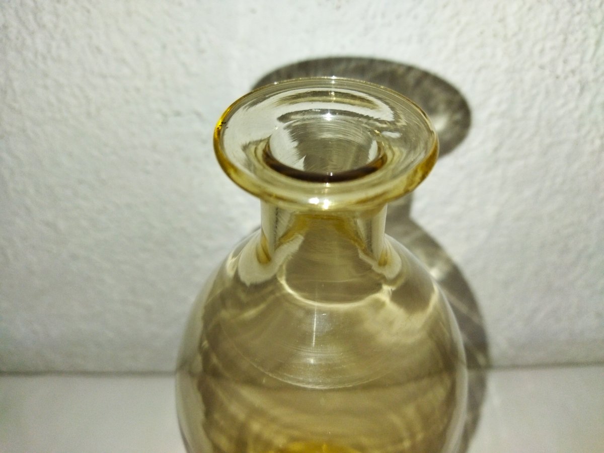 DAUM NANCY Carafe et son Bouchon en verre Orangé-photo-3
