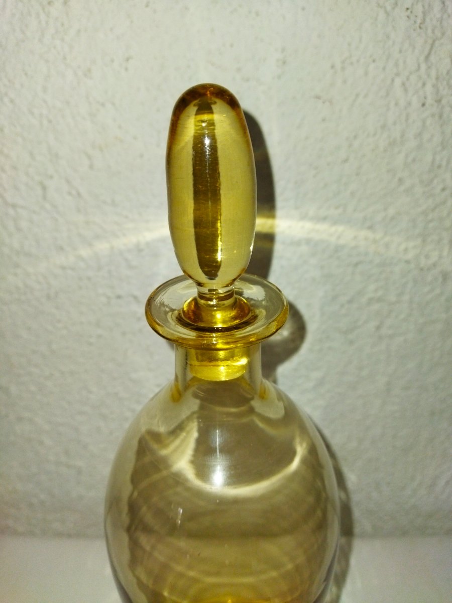DAUM NANCY Carafe et son Bouchon en verre Orangé-photo-4