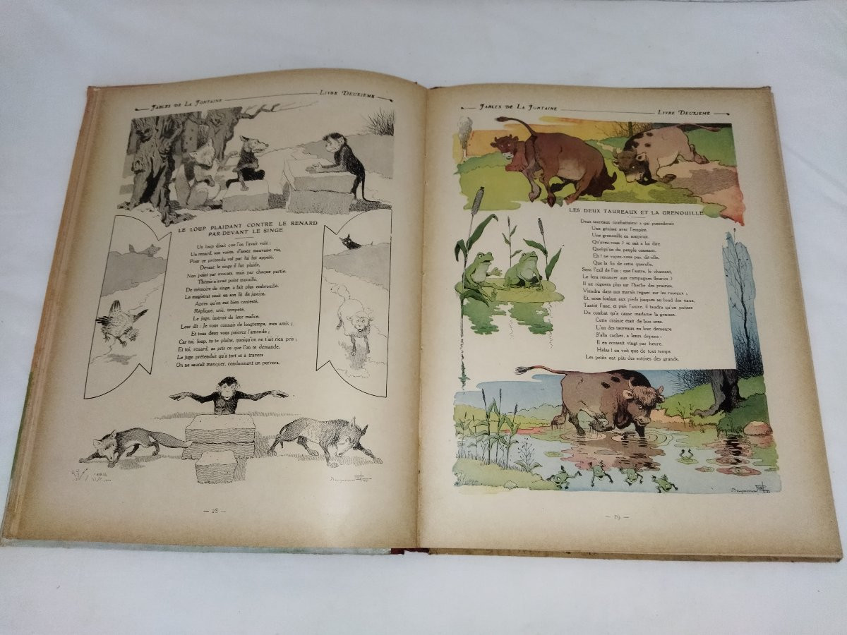 Fables Of La Fontaine Benjamin Rabier Illustrations First & Second Parts Collection-photo-3
