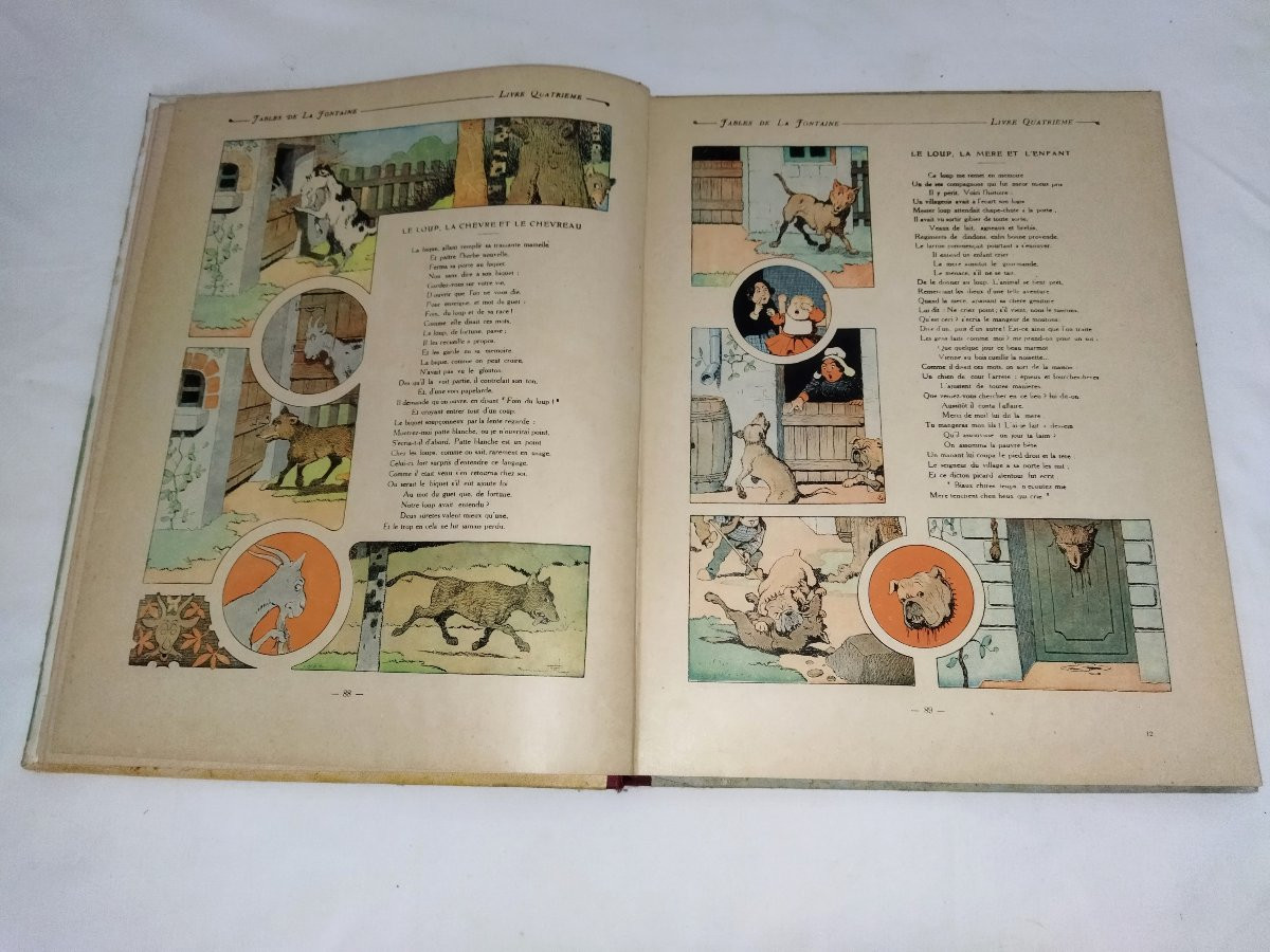 Fables Of La Fontaine Benjamin Rabier Illustrations First & Second Parts Collection-photo-5