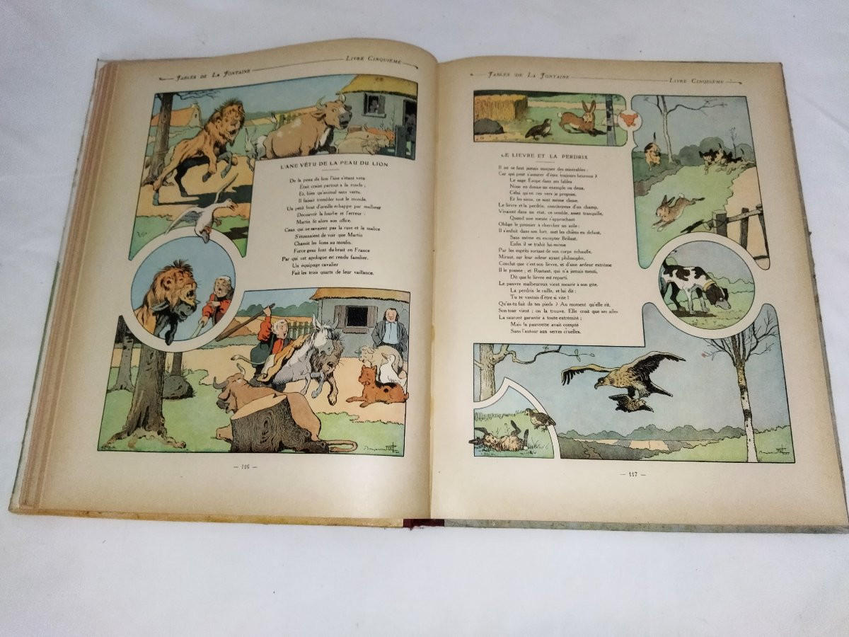 Fables Of La Fontaine Benjamin Rabier Illustrations First & Second Parts Collection-photo-6