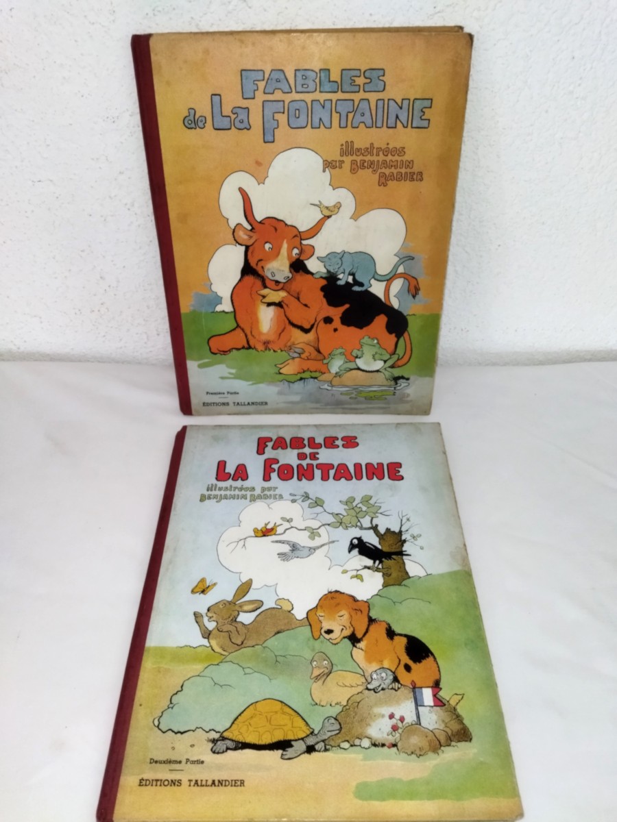 Fables Of La Fontaine Benjamin Rabier Illustrations First & Second Parts Collection