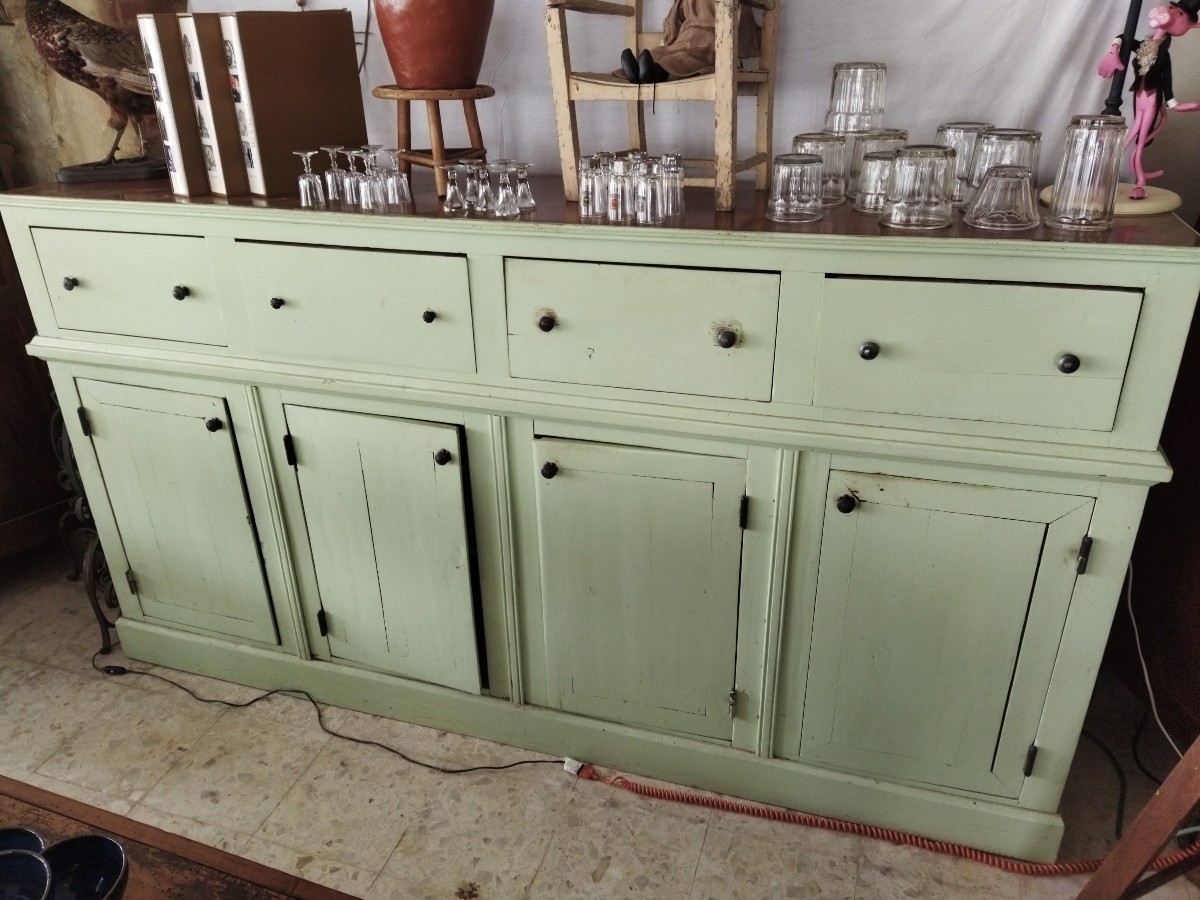 MEUBLE DE METIER Bahut Buffet d'Appui Enfilade 4 Portes 4 Tiroirs 