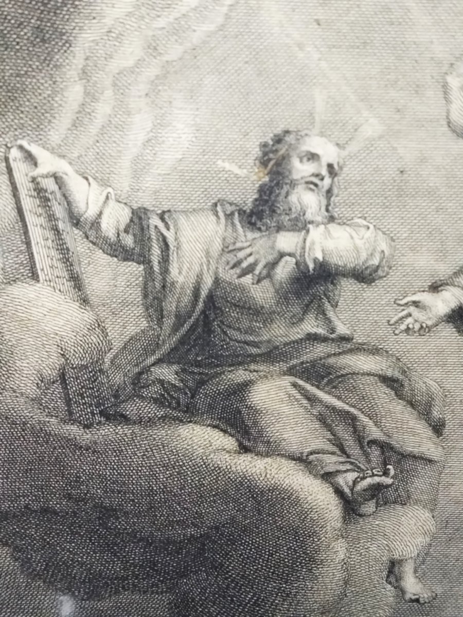 GRAVURE Religieuse ancienne par Jean AUDRAN  "TRANSFIGURATION DE JESUS DE NAZARETH"  XVIII-photo-2