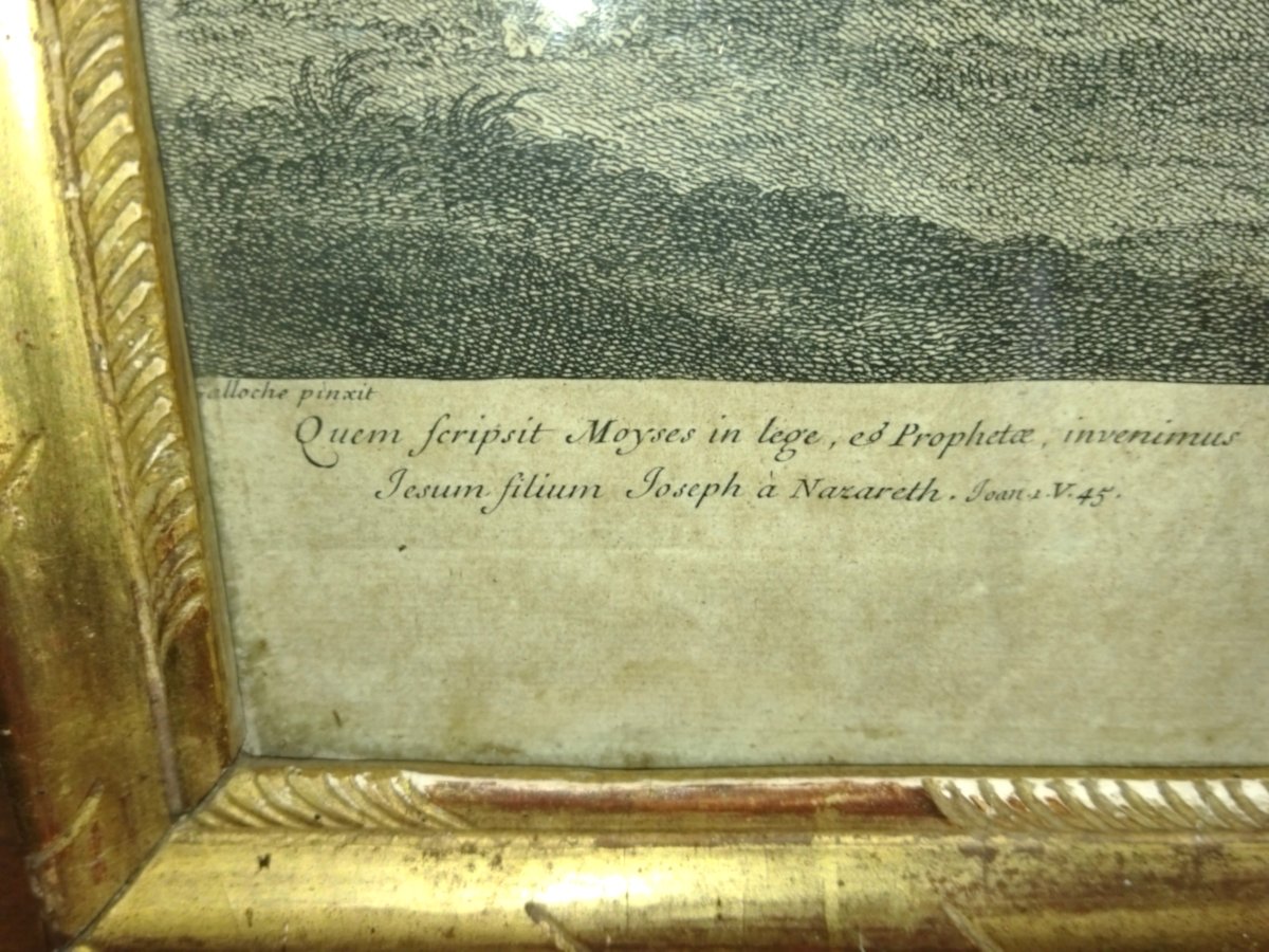GRAVURE Religieuse ancienne par Jean AUDRAN  "TRANSFIGURATION DE JESUS DE NAZARETH"  XVIII-photo-2