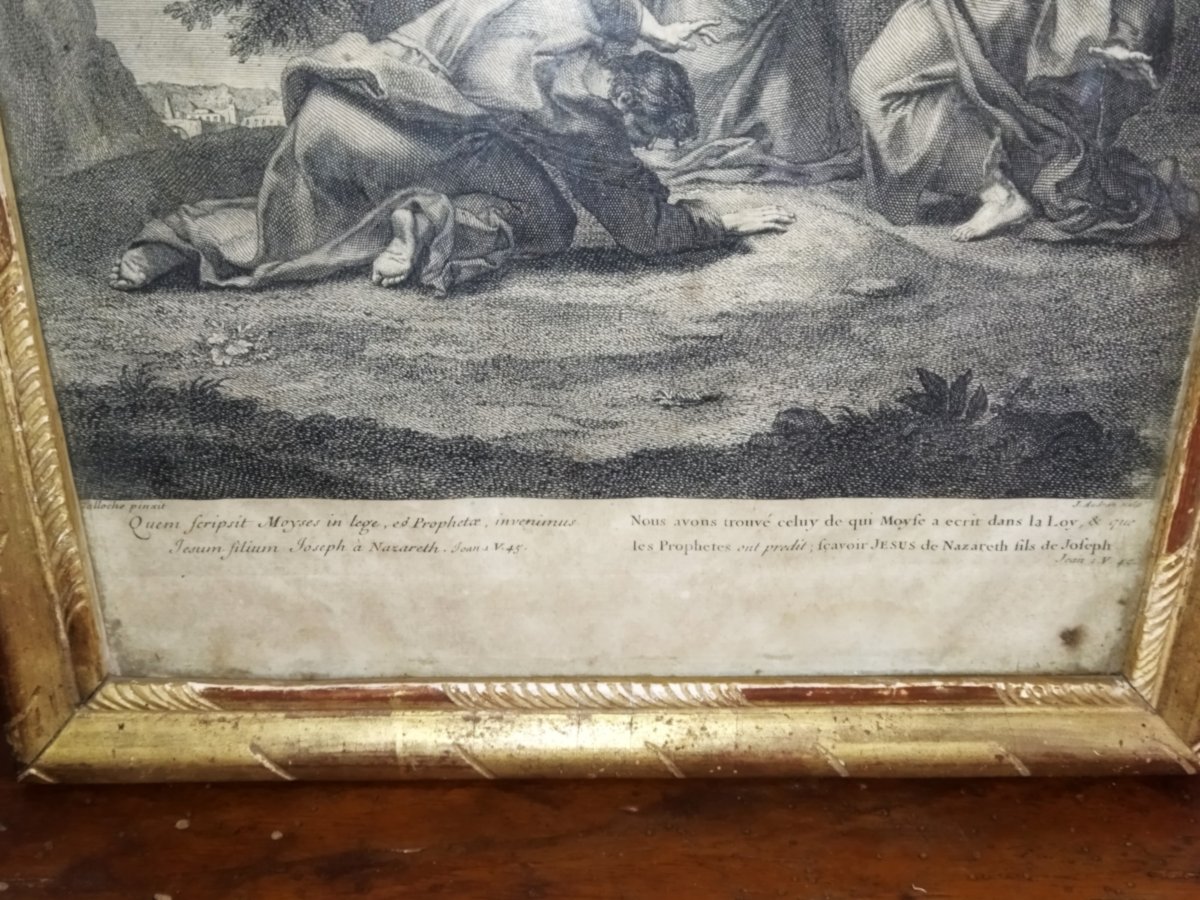 GRAVURE Religieuse ancienne par Jean AUDRAN  "TRANSFIGURATION DE JESUS DE NAZARETH"  XVIII-photo-4