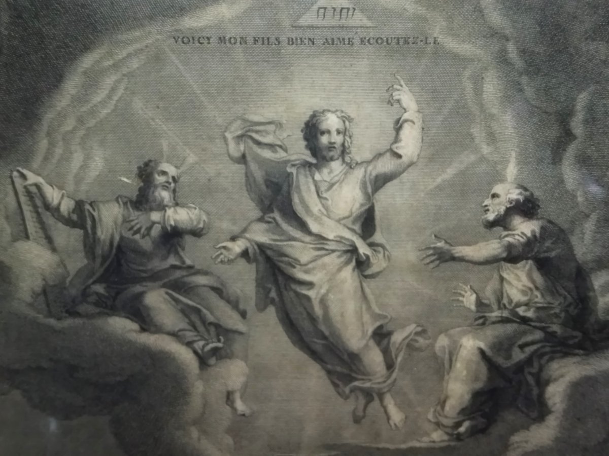 GRAVURE Religieuse ancienne par Jean AUDRAN  "TRANSFIGURATION DE JESUS DE NAZARETH"  XVIII-photo-6