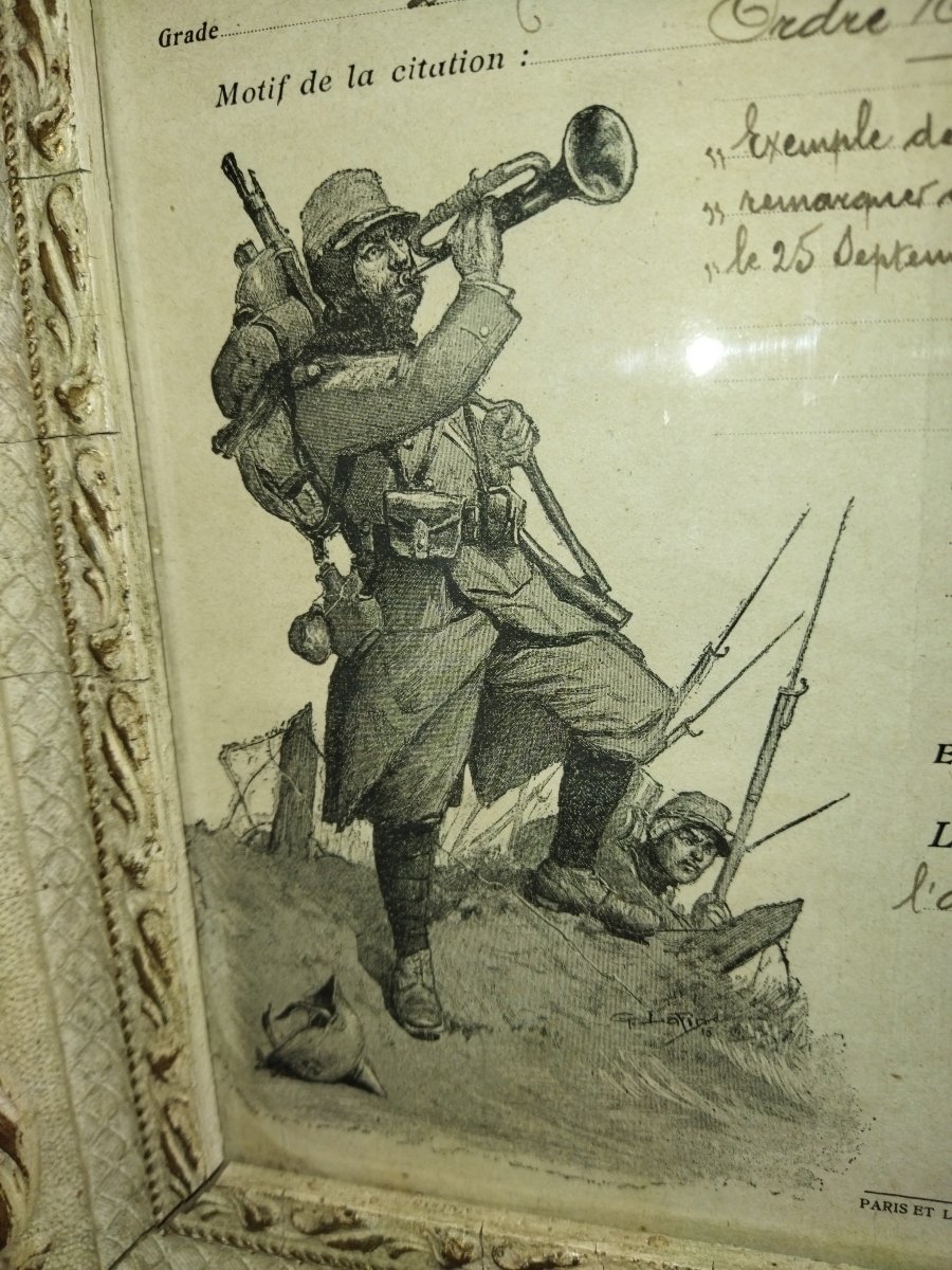 Militaria 1915 Citation Bravery And Devotion Colonial Army Moroccan Division Collection-photo-2