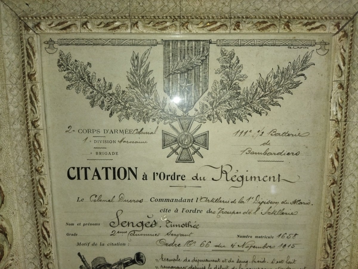 Militaria 1915 Citation Bravery And Devotion Colonial Army Moroccan Division Collection-photo-5