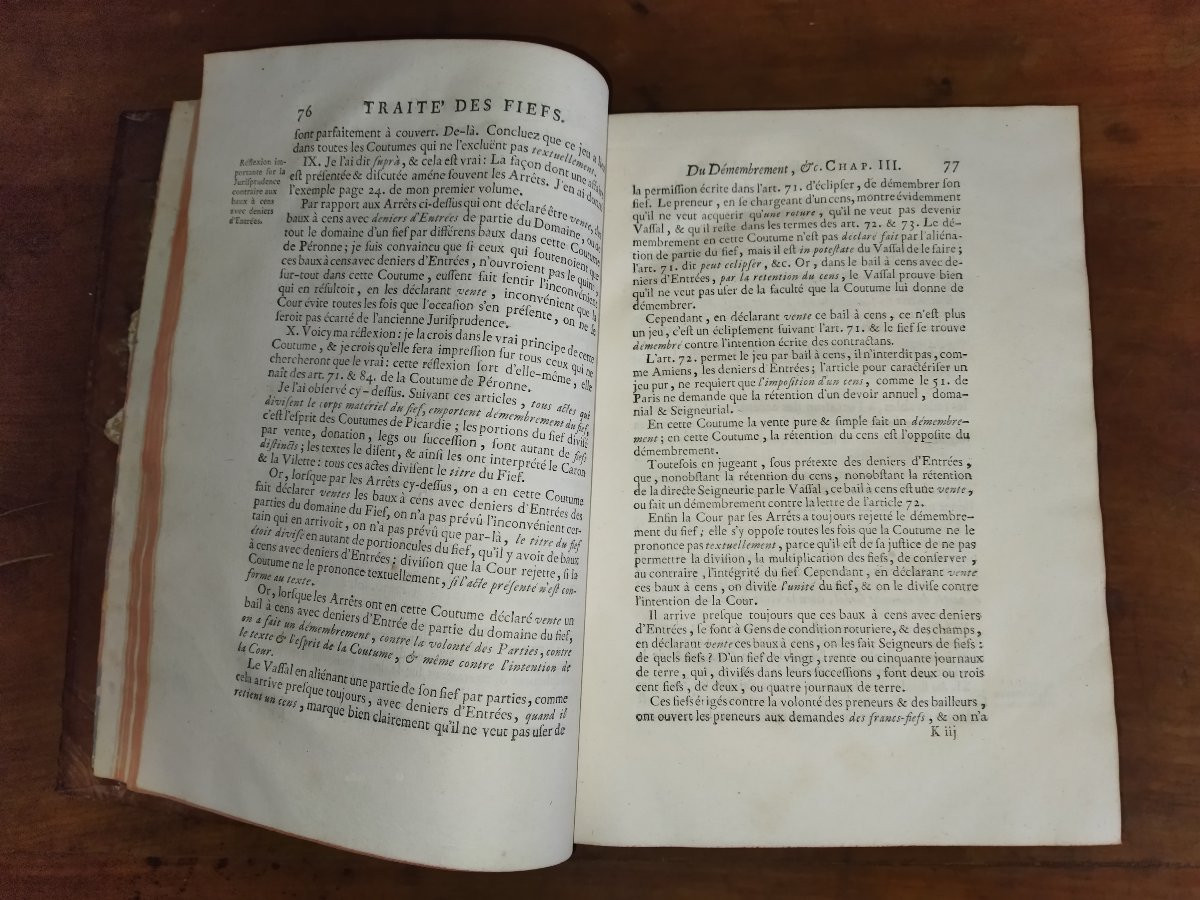 Traité des fiefs Pays coutumiers et droit Ecrit Germain-Antoine GUYOT Paris 1751 TOME III-photo-2