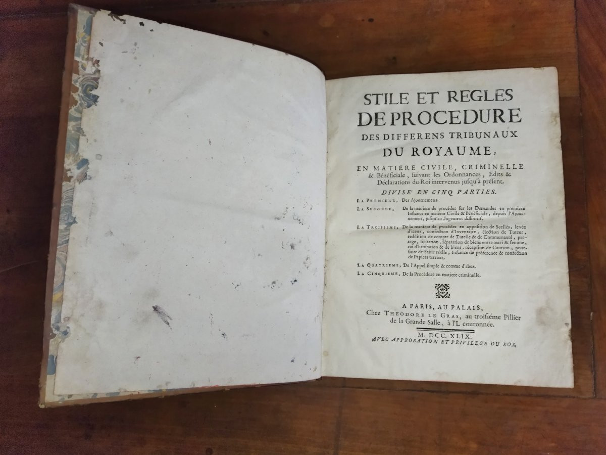Procedures Royal Civil And Criminal Courts Ancient Legislation Théodore Le Gras 1769-photo-1