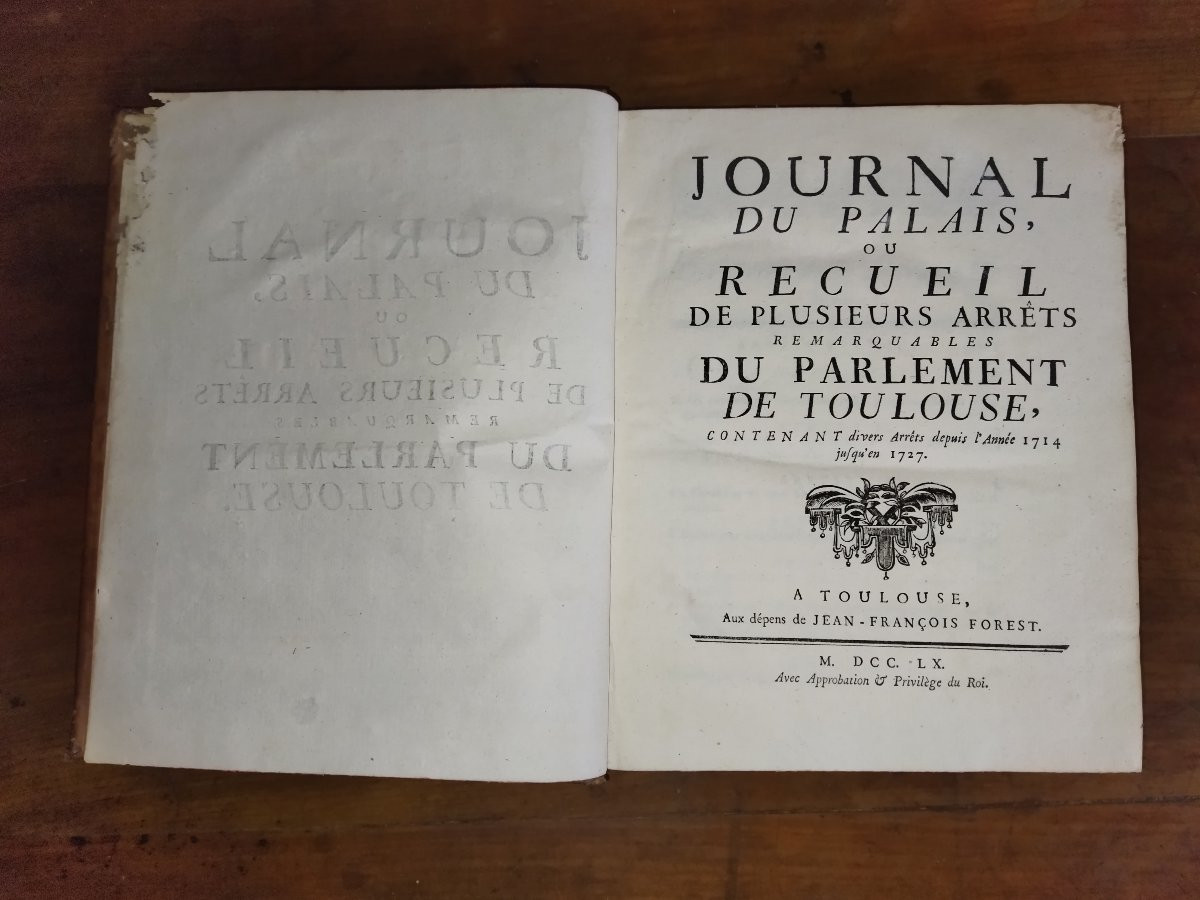 Collection Of Decisions Of The Parliament Of Toulouse 1714-1727 Legislation Justice Collection 1760-photo-1