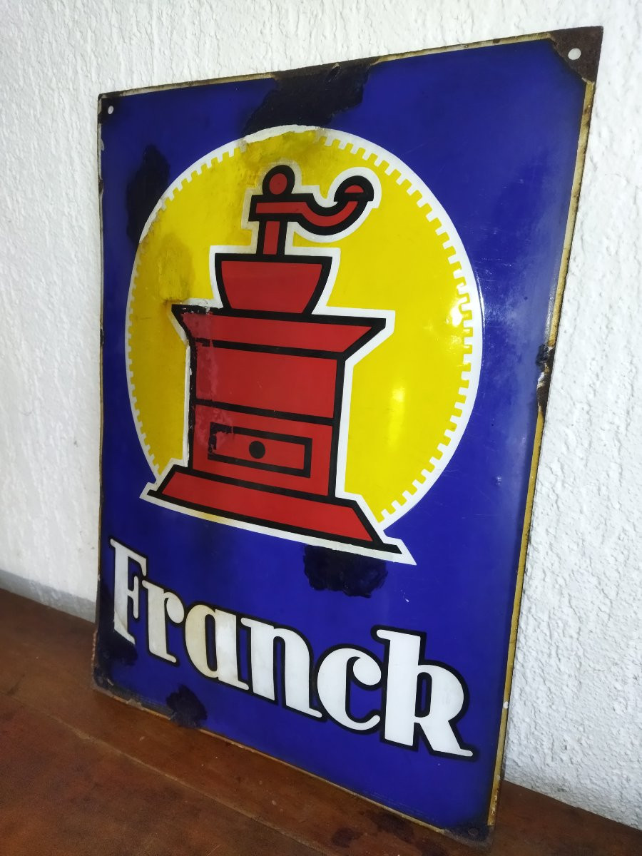 Enamel Plaque "franck" Production Romania Pepper/coffee Mill 1930/1940 Collection-photo-2