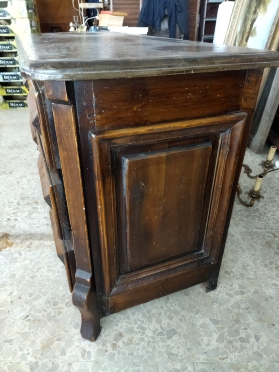 COMMODE 3 Tiroirs en Relief en Bois massif 53x126cms-photo-4