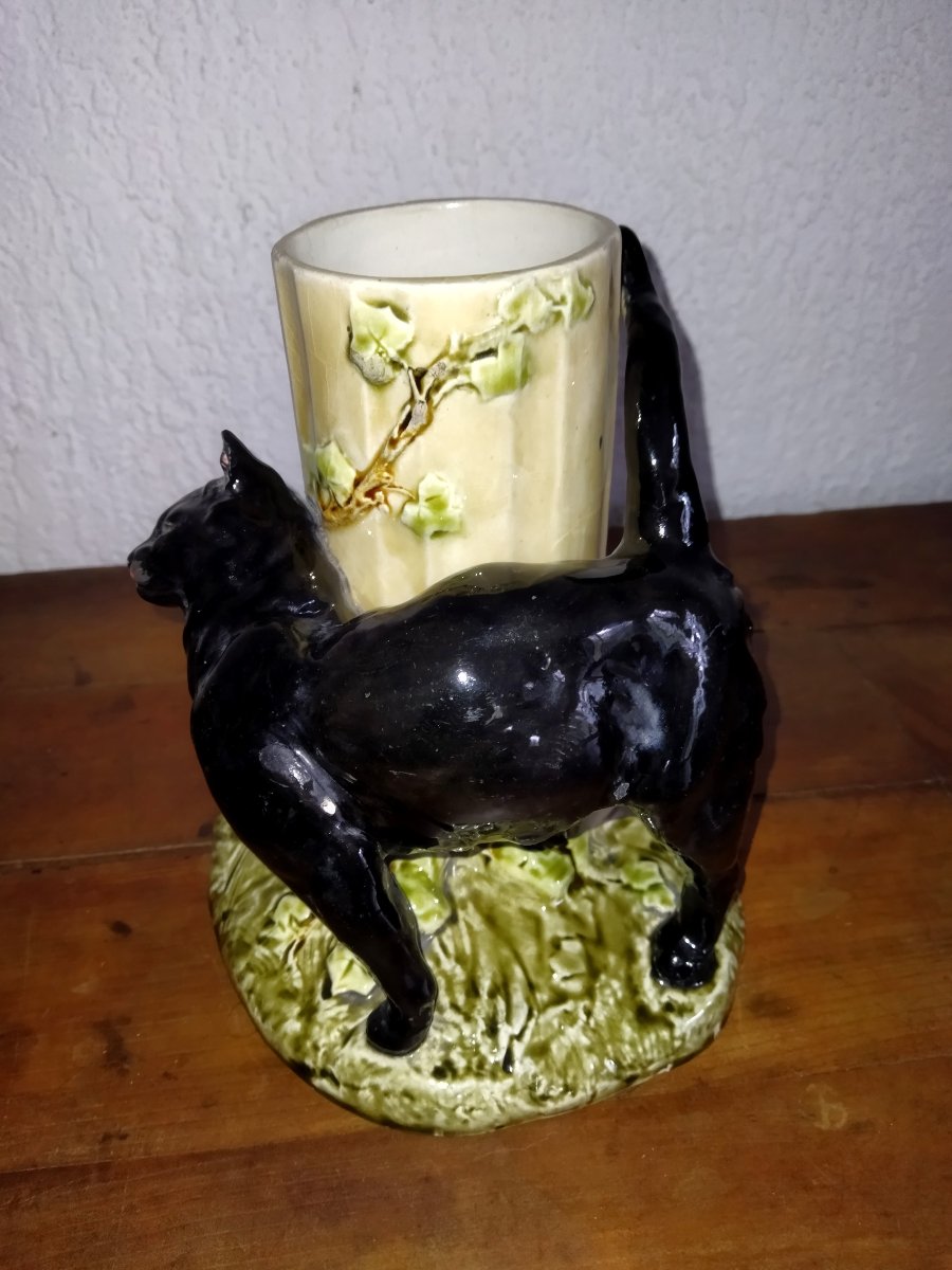 BARBOTINE Vase rouleau  Chat Noir Céramique Vernissée Collection PARIS -photo-4
