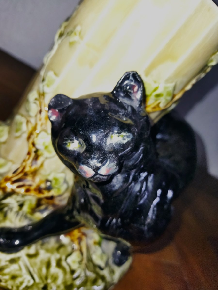 BARBOTINE Vase rouleau  Chat Noir Céramique Vernissée Collection PARIS -photo-3