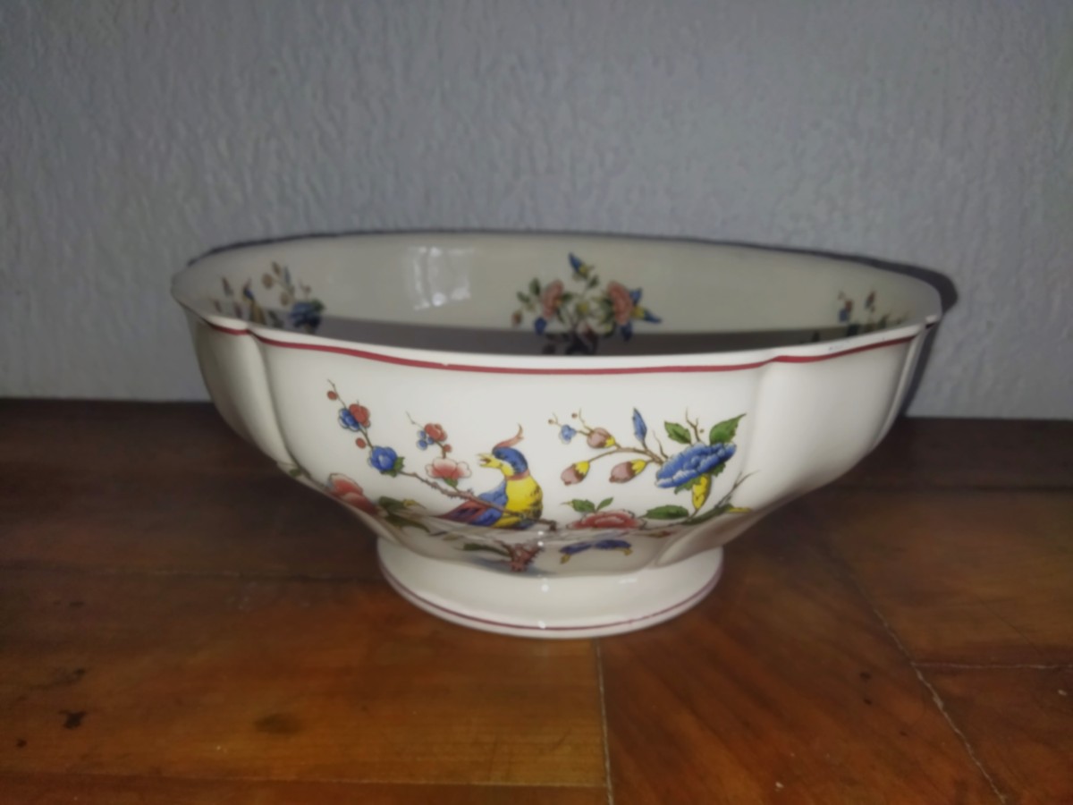 VILLEROY & BOCH "PHOENIX" Saladier à Décor d'Oiseaux et de Fleurs 