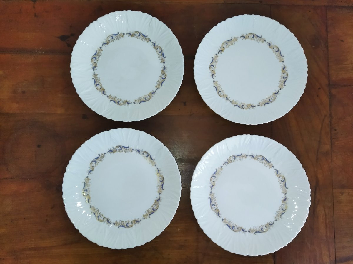 Limoges Jammet-seignolles 12 Porcelain Dessert Plates "venus" 19cms-photo-1