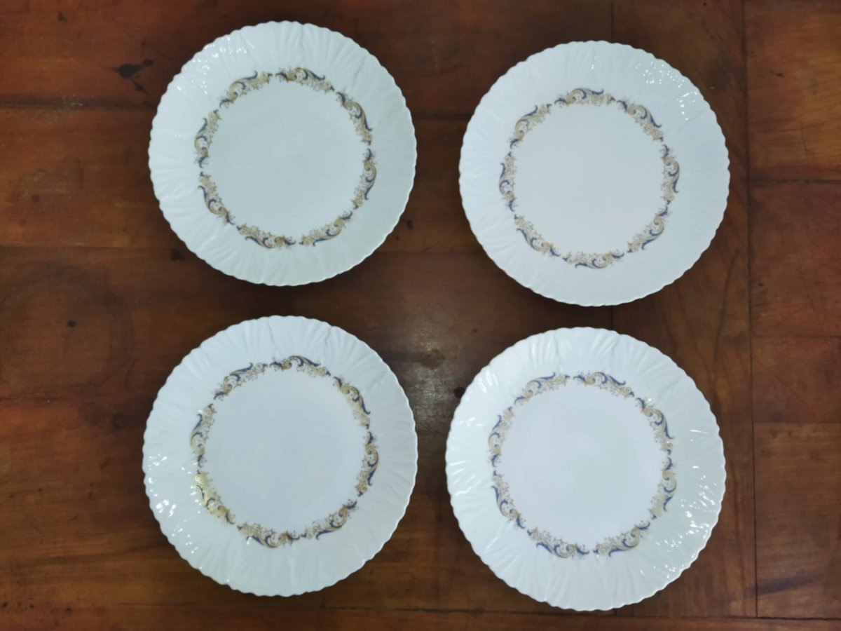 Limoges Jammet-seignolles 12 Porcelain Dessert Plates "venus" 19cms-photo-3
