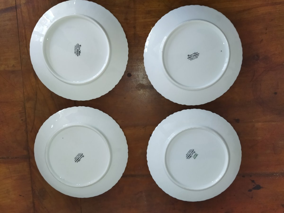 Limoges Jammet-seignolles 12 Porcelain Dessert Plates "venus" 19cms-photo-4