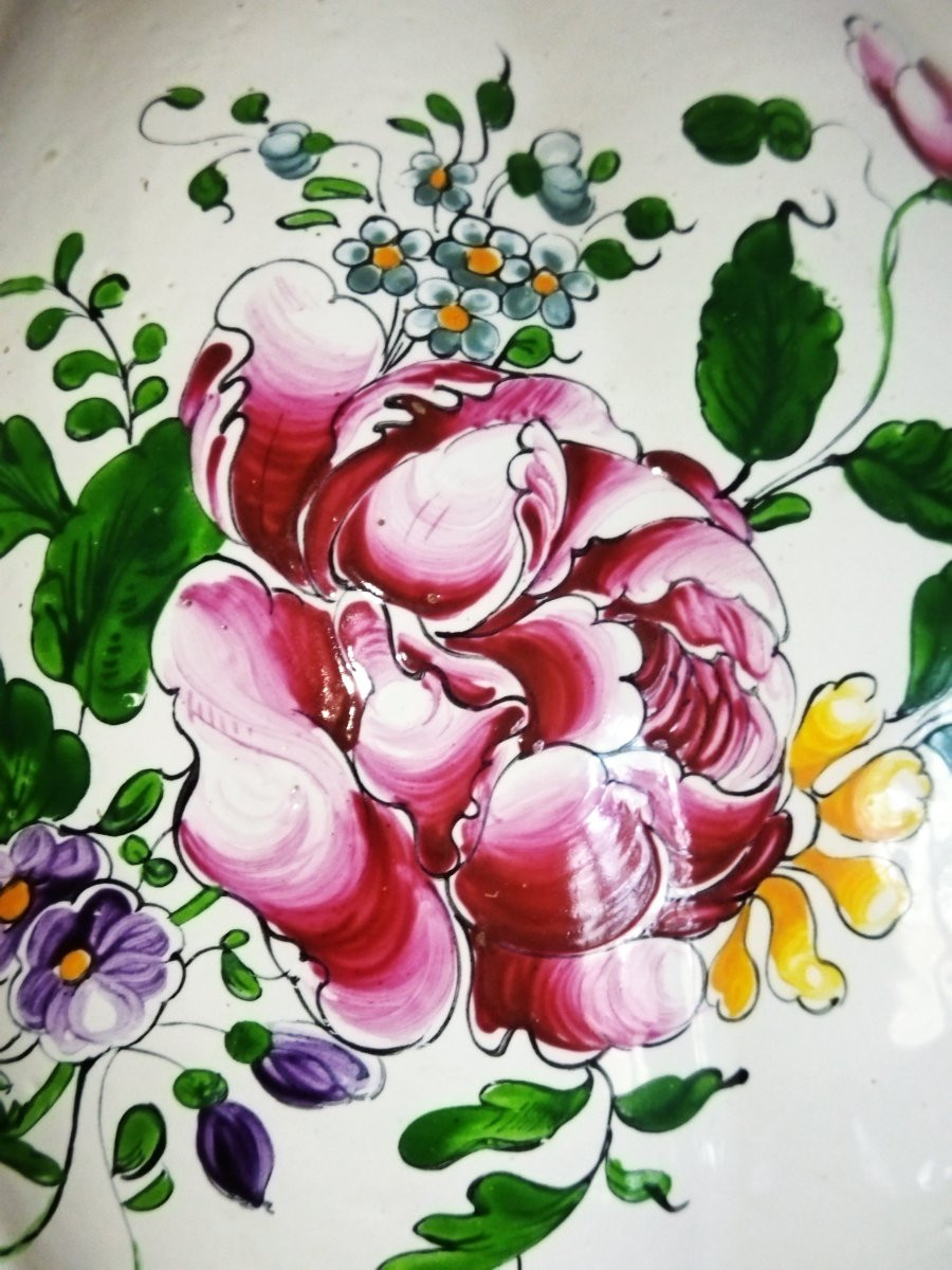 Vase Ball With Gadroons Faïencerie De l'Est Floral Decor Collection-photo-1