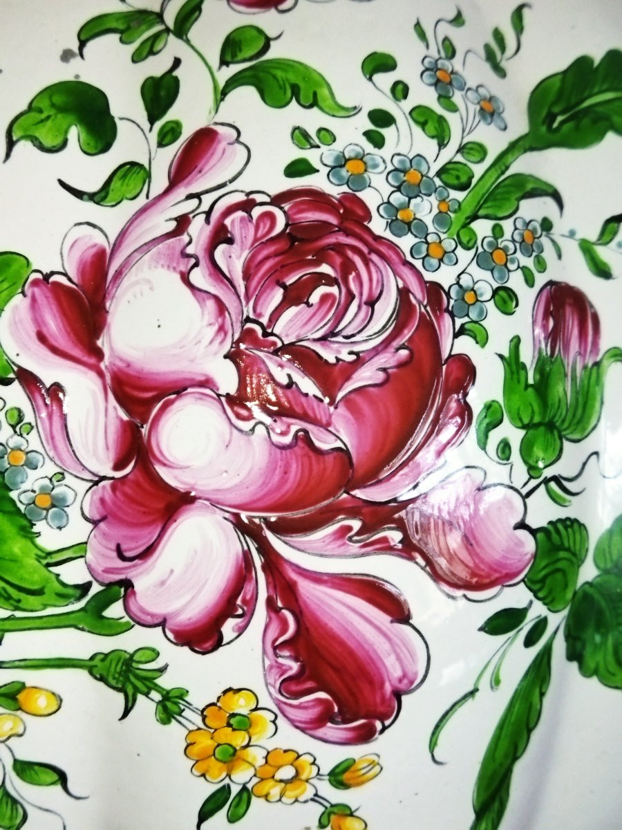 Vase Ball With Gadroons Faïencerie De l'Est Floral Decor Collection-photo-2