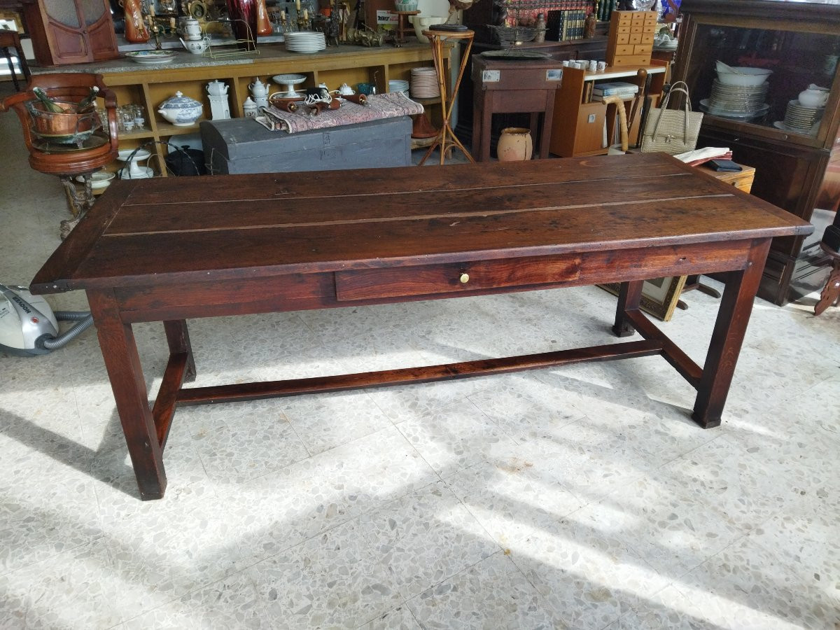 TABLE de Ferme ancienne Bois massif Mobilier de campagne  85x200cms -photo-1