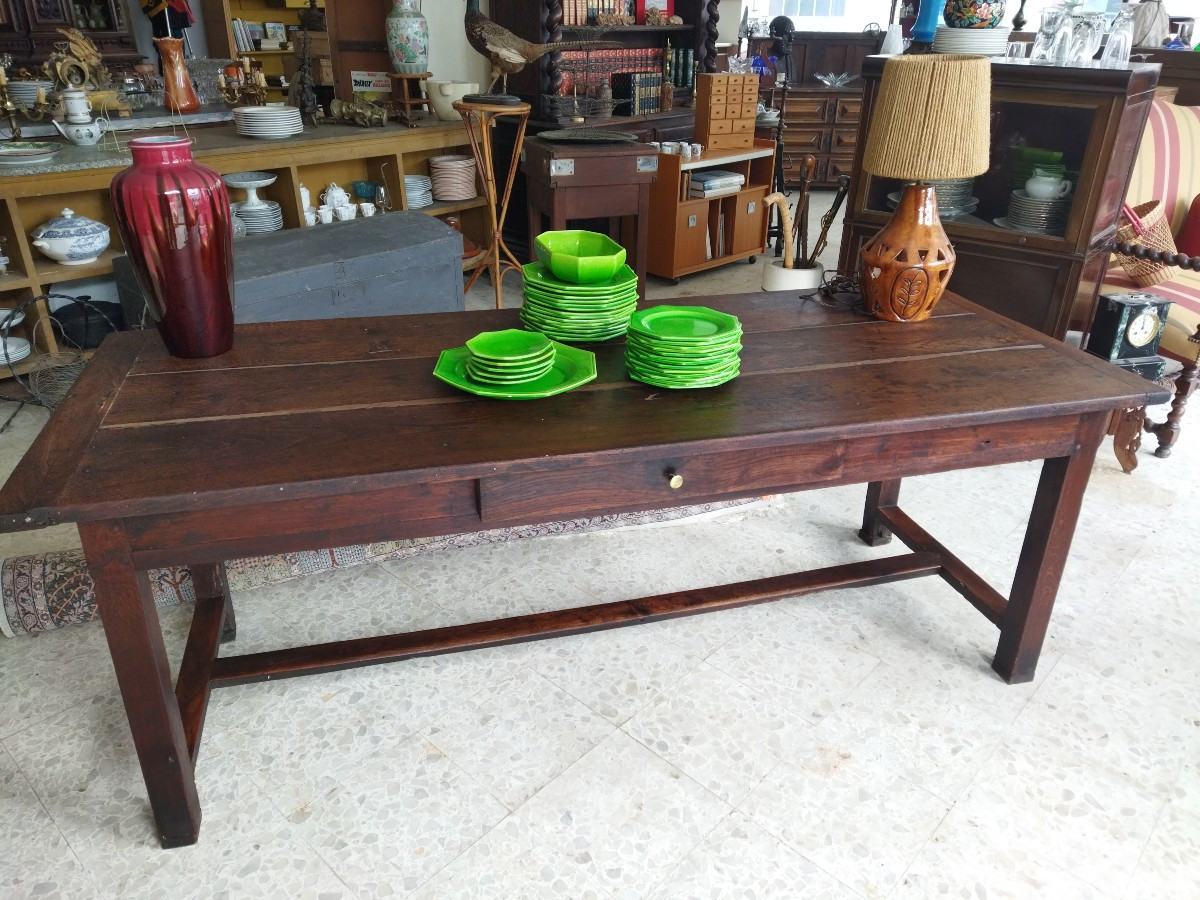 TABLE de Ferme ancienne Bois massif Mobilier de campagne  85x200cms 