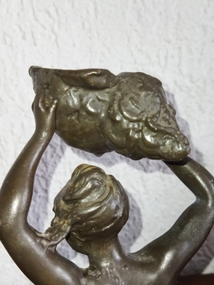 Art Nouveau Candle Holder Curiosity Mermaid Woman Fish Topped With A Shell Collection-photo-1