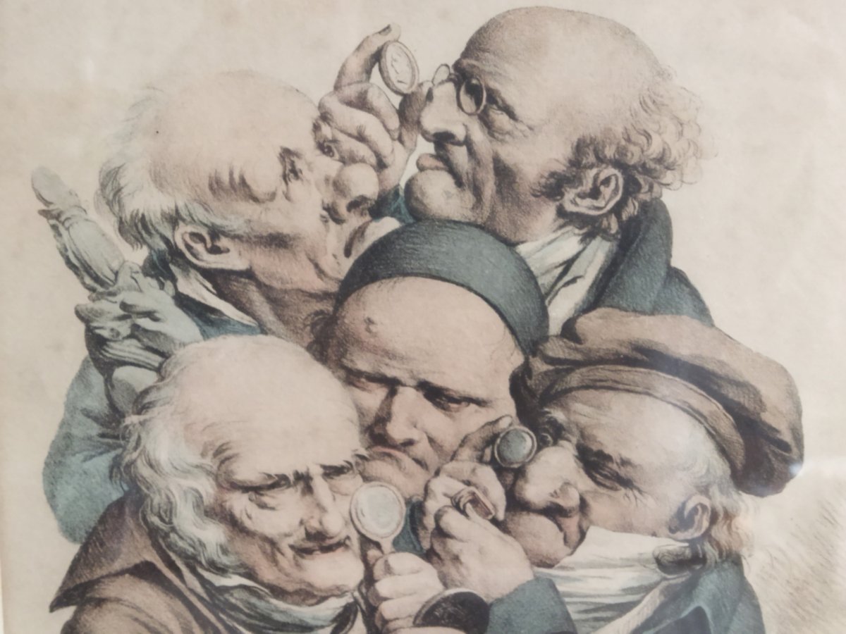 Boilly "les Antiquaires" Engraving Representing Avarice One Of The 7 Deadly Sins Curiosity XIX-photo-3