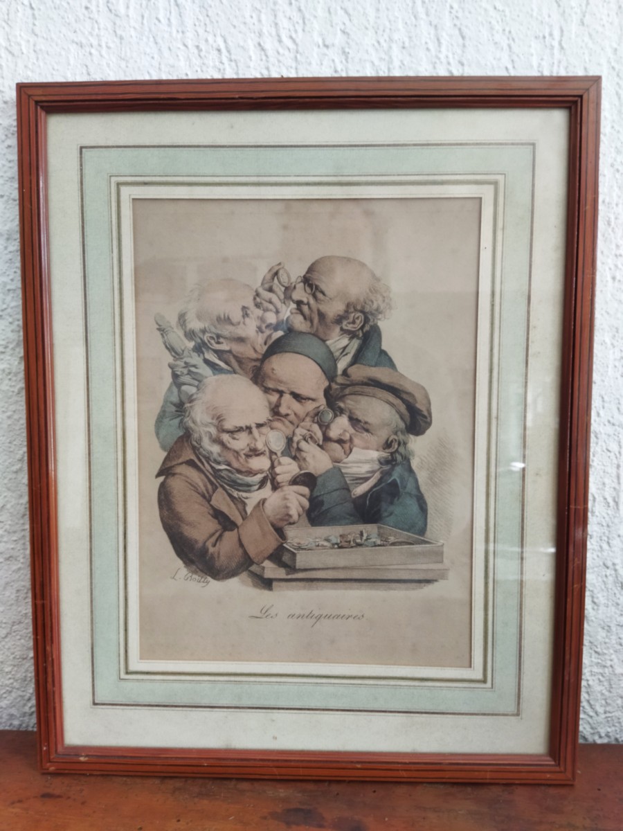 Boilly "les Antiquaires" Engraving Representing Avarice One Of The 7 Deadly Sins Curiosity XIX