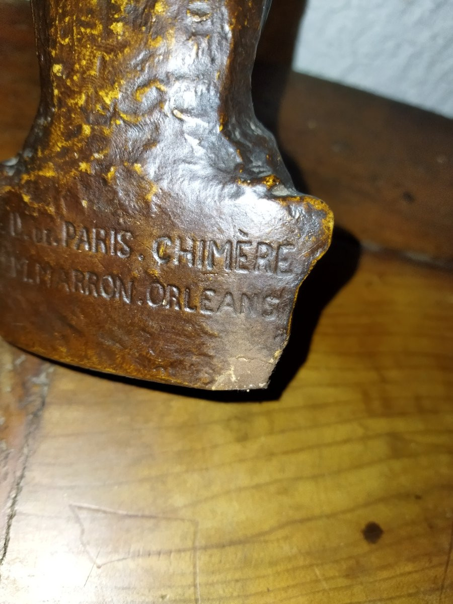 GARGOUILLE Chimère Plâtre peint Collection NOTRE-DAME de PARIS Marcel MARRON -photo-1