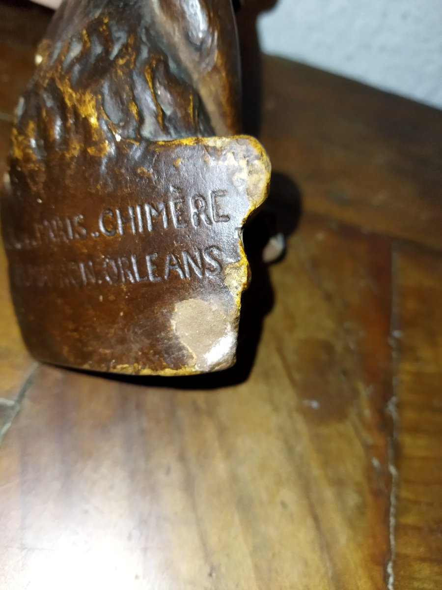 GARGOUILLE Chimère Plâtre peint Collection NOTRE-DAME de PARIS Marcel MARRON -photo-3