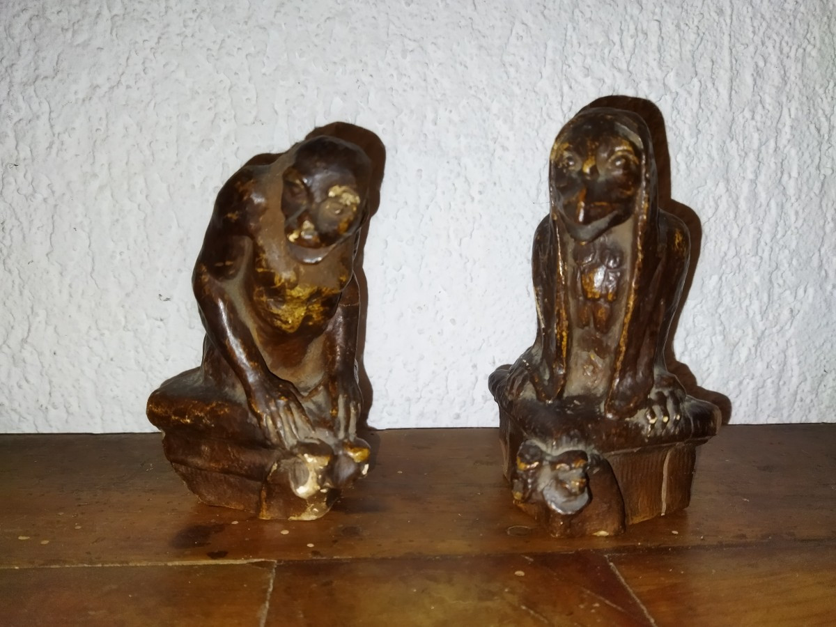 GARGOUILLE Chimère Plâtre peint Collection NOTRE-DAME de PARIS Marcel MARRON 