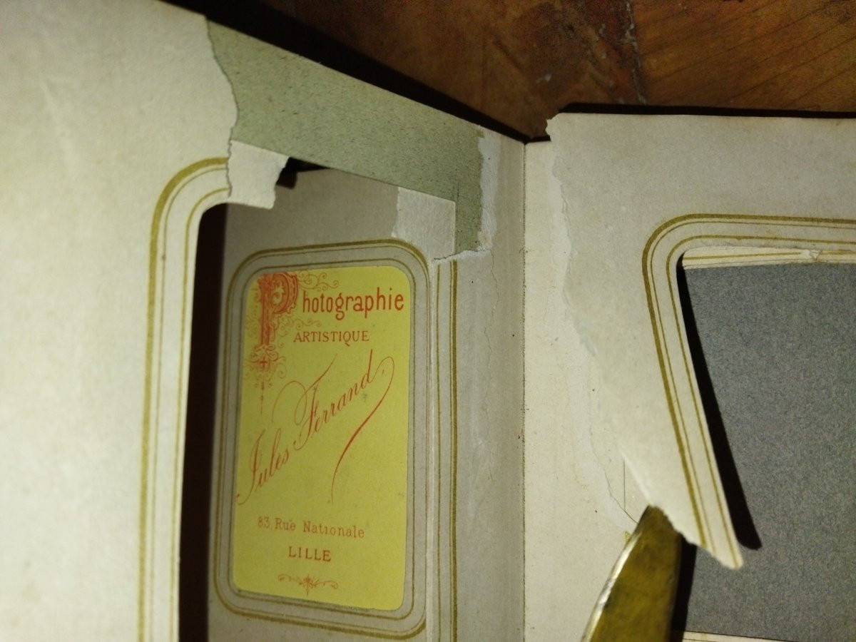 ALBUM Photos ancien Fermoir ouvragé Laiton Collection XIX-photo-4